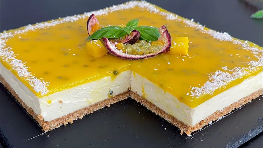 Mango Passion Fruit Cheesecake