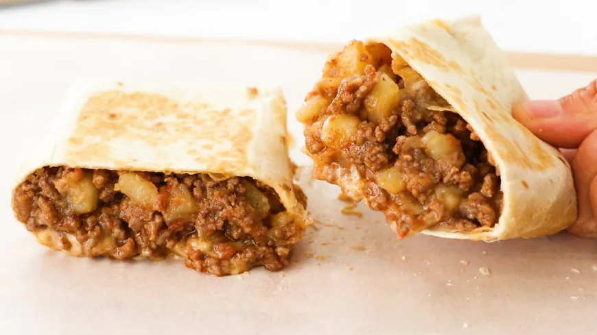 Cheesy Beef And Potato Wrap