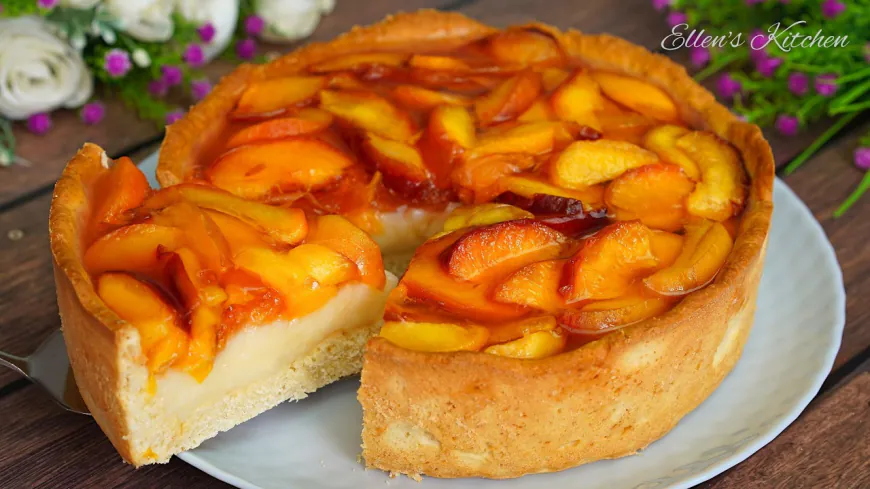 Peach Custard Cake Recipe