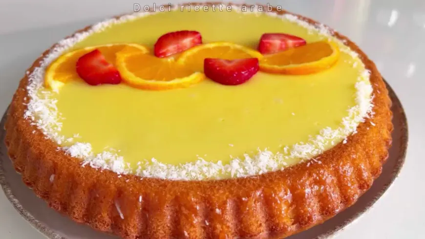 Orange Custard Cake With Fruit Topping