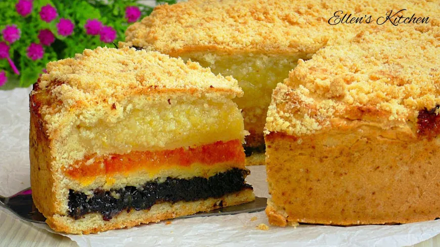 Lemon Apricot Prune Layer Cake