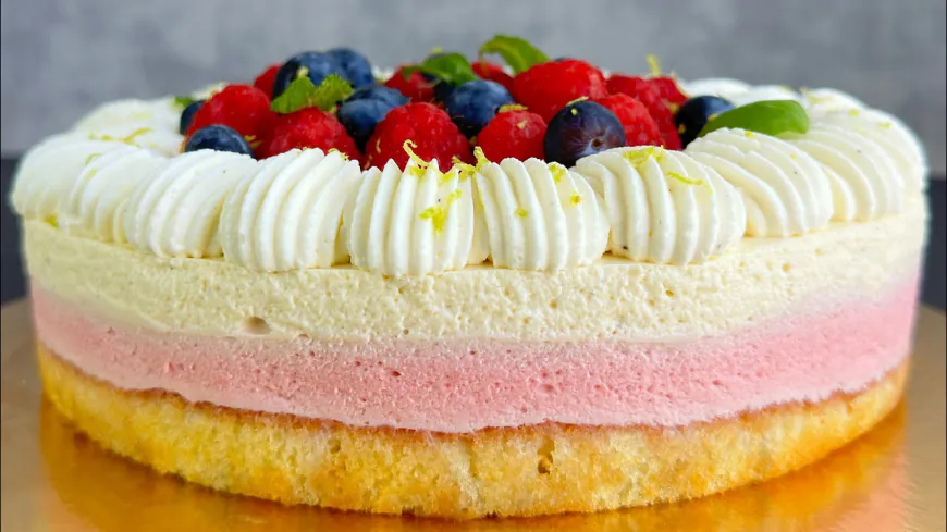 Raspberry and Vanilla Mousse Cake