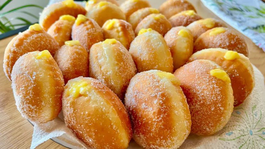 Homemade Custard Filled Doughnuts