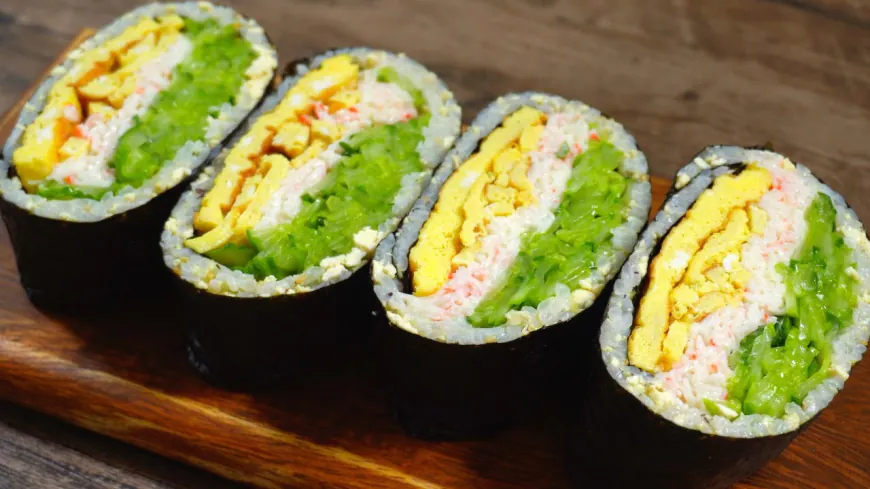 Mini Tofu and Crab Kimbap Rolls