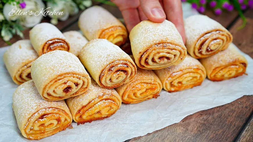 Homemade Jam Filled Roll Pastries