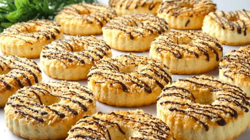 Coconut Jam Cookies with Chocolate Drizzle