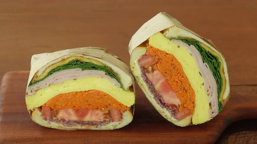 Layered Carrot Ham Sandwich Recipe