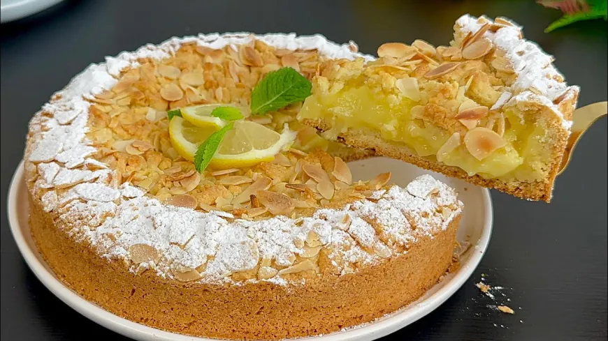 Lemon Cream Tart with Almonds Recipe