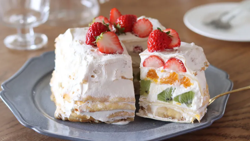 Strawberry Fruit Crepe Cake Recipe