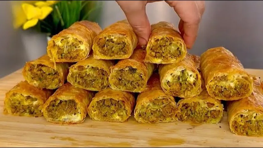 Minced Meat Filo Rolls Recipe