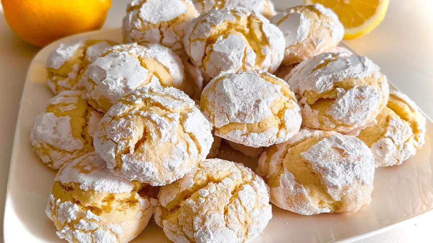 Almond Lemon Crinkle Cookies Recipe